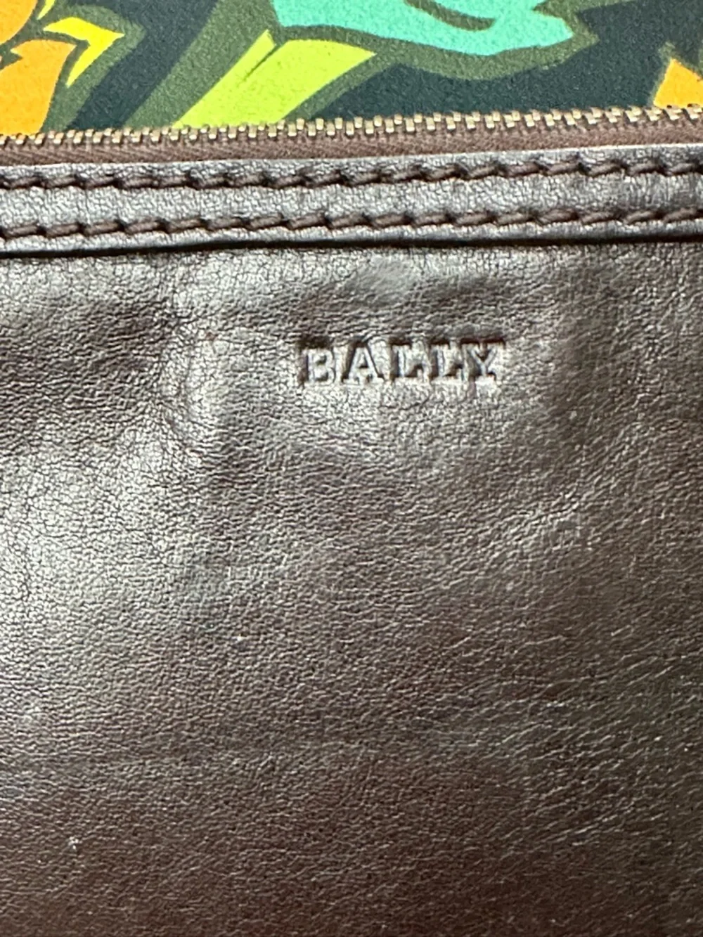 Vintage Bally Studded Leather Wristlet Clutch Y2K Moto Brown - Picture 8 of 11